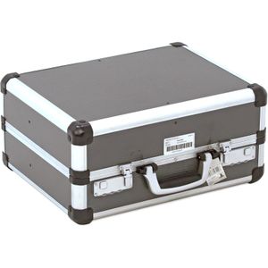 Gebruikte Transportkoffer monteurskoffer met cijfersloten L:445,B:370,H:210mm zilverkleurig