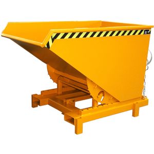 Kiepbak zelfkieper met automatische en/of manuele ontgrendeling L:1755,B:1105,H:1230mm oranje. 1200ltr Laadvermogen (kg): 4000.