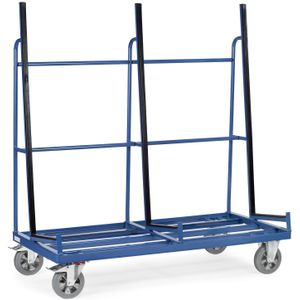 Glas/platencontainer glas/platenwagen enkelzijdige belading L:2000,B:800,H:1810mm blauw Laadvermogen (kg): 1200.