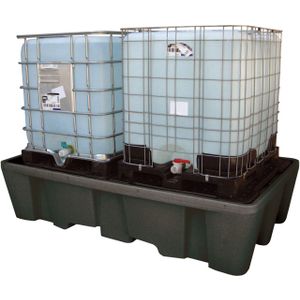 Kunststof Lekbakken - Opvangbak voor IBC Roosterbodem - Zwart - 1100 Liter