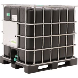 Gebruikte IBC Container vloeistofcontainer 1000 ltr  - L:1200 x B:1000 x H:1150mm - Zwart - 1000ltr