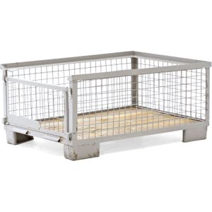 Gebruikte Gaascontainer vaste constructie vaste constructie stapelbaar 1 klep aan 1 korte zijde L:1240,B:860,H:570mm grijs. 325ltr