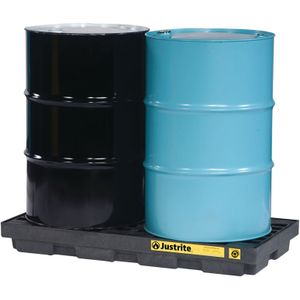 Kunststof Lekbakken - Zwart - Voor 2 x 200 l Vaten - 91 L - L:640 x B:1250 x H:140 mm