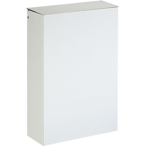 Afvalbak stalen afvalbak met geïntegreerde zakhouder L:250,B:130,H:380mm wit. 10ltr