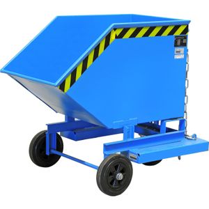 Zelfkieper op wielen olie- en waterdicht  - L:1395 x B:1070 x H:1155mm - Blauw - 600ltr Laadvermogen (kg): 300.