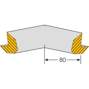Beschermprofielen toebehoren twee hoeken bescherming 80mm L:80,B:80,H:0mm zwart