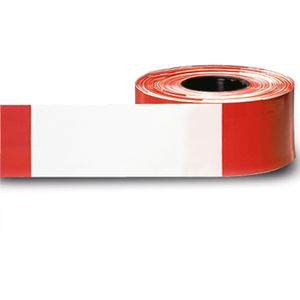 Afbakening Veiligheid en markering, wegmarkering 2x500 meter afzetlint rood/wit - 80 mm breed.