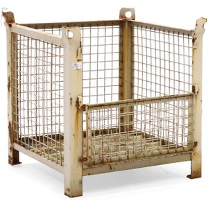 Gebruikte Gaascontainer vaste constructie vaste constructie stapelbaar B-kwaliteit, met schade L:835,B:835,H:870mm grijs. 337ltr