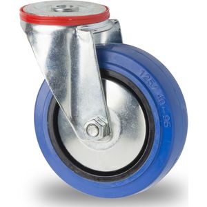 Wiel zwenkwiel Ø 100 mm  - L:100 x B:35 x H:128mm - Zink Laadvermogen (kg): 150.