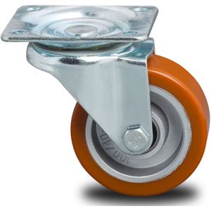 Wiel zwenkwiel Ø 100 mm  - L:125 x B:38 x H:128mm - Zink Laadvermogen (kg): 200.