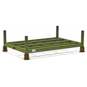 Gebruikte Mobiele stapelrack mobiele rack geschikt voor rongen 42.4 L:1200,B:800,H:385mm groen