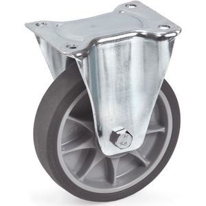 Wiel bokwiel Ø 160 mm  - L:135 x B:110 x H:196mm - Grijs Laadvermogen (kg): 200.