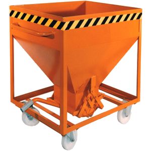 Silocontainer schaarsluiting met handhendel 300x300 mm 2 zwenk- en 2 draagwielen + duwstang