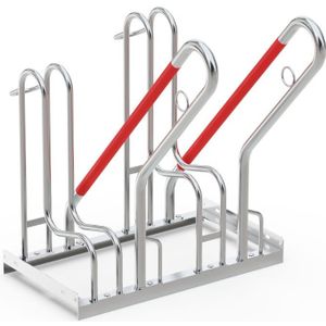 Fietsenrekken - Zilverkleurig - 2-delig - Enkelzijdig - B:700 x D:850 x H:856mm