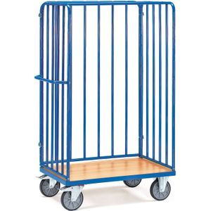 Etagewagens fetra pakketwagen 2 zijwanden 1 lange wand L:1170,B:730,H:1800mm blauw Laadvermogen (kg): 600.