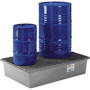 Kunststof lekbakken opvangbak voor 2 x 200 l vaten  - L:1280 x B:850 x H:290mm - 220ltr Laadvermogen (kg): 800.