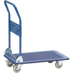 Platformwagens Fetra platformwagen duwbeugel(s) neerklapbaar L:760,B:495,H:860mm blauw Laadvermogen (kg): 150.