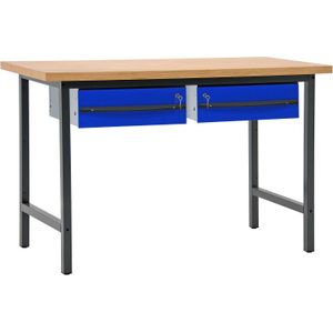 Werktafel, werkbank met 2 laden, 150 cm.