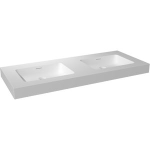 Storke Mata High dubbele wastafel matte Solid Surface 130 x 52 cm