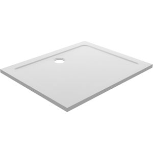 Linie Calisto douchebak 100 x 80 cm rechthoek composietmarmer wit hoogglans