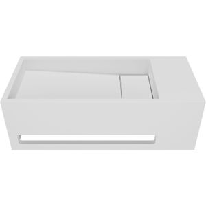 Balmani Mood fonteintje 45 x 20 cm mat witte Solid Surface met handdoekhouder