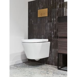 Luca Varess Calibro hangend toilet satijn wit randloos, inclusief isolatieset