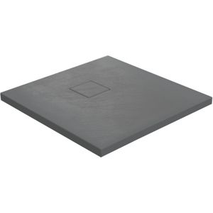 Linie Rumba douchebak 80 x 80 cm acryl donkergrijs leisteenstructuur