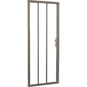 Linie Cadiz driedelige douche schuifdeur 80 cm x 190 cm Helder glas geborsteld chroom profiel