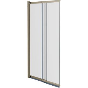 Luca Varess Vetras uitschuifbare badwand 100 cm helder glas geborsteld Champagne Gold profiel