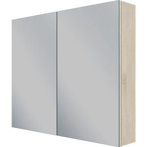 Linie Montro spiegelkast 90 x 75 cm wit eiken