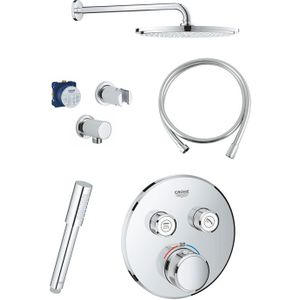 Grohe Grohtherm SmartControl thermostatische inbouw regendoucheset met ronde regendouchekop 31 cm glanzend chroom