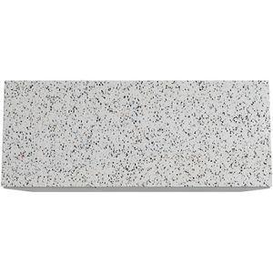 Storke Edge staand badmeubel 130 x 52 cm beton donkergrijs met Tavola enkel of dubbel wastafelblad in mat wit/zwart terrazzo