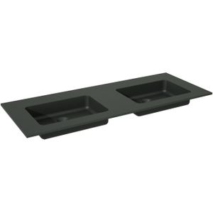 Storke Scuro dubbele wastafel mat kwarts 120 x 46 cm
