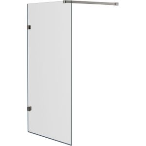 Luca Varess Solid badwand 80 cm helder glas geborsteld Coolmetal profiel