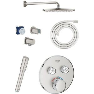 Grohe Grohtherm SmartControl thermostatische inbouw regendoucheset met ronde regendouchekop 31 cm Supersteel