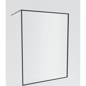 Balmani Framed inloopdouche 160 x 210 cm reliëf glas mat zwart profiel