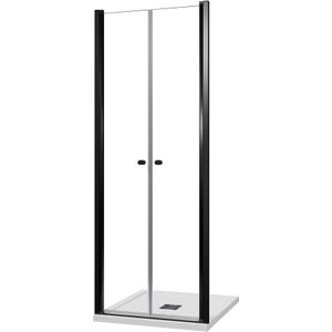 Luca Varess Kuresa douche pendeldeur 80 x 200 cm helder glas mat zwart profiel