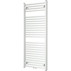 Vipera Kanza enkele handdoekradiator 50 x 120 cm centrale verwarming mat wit zij- en middenaansluiting 543W