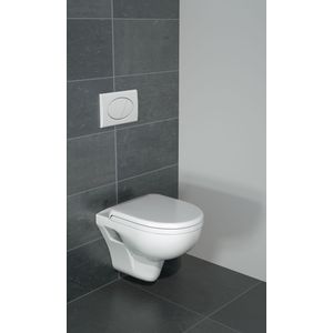 Linie Enzo hangend toilet hoogglans wit open spoelrand met luxe wc-bril, inclusief isolatieset