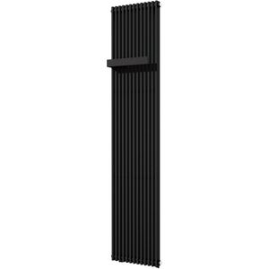 Vipera Corrason enkele badkamerradiator 40 x 180 cm centrale verwarming mat zwart zijaansluiting 1,339W