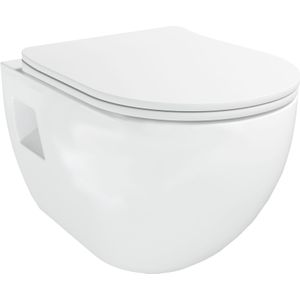 Linie Waldo hangend toilet mat wit randloos