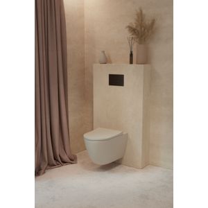 Luca Varess  Vinto  hangend toilet mat beige randloos, inclusief isolatieset