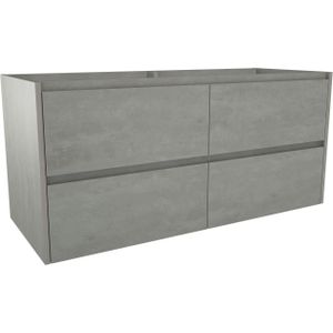 Storke Seda zwevend wastafelonderkast 130 x 52 cm beton donkergrijs 4 lades