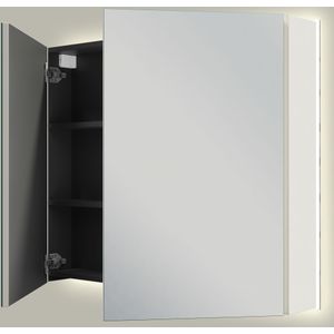 Linie Montro spiegelkast 90 x 75 cm mat wit met spiegelverlichting