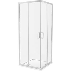 Luca Varess Vidor douchecabine met hoekinstap en 2 schuifdeuren 80 x 80 cm helder glas glans chroom profiel