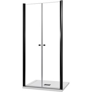 Luca Varess Kuresa douche pendeldeur 100 x 200 cm helder glas mat zwart profiel