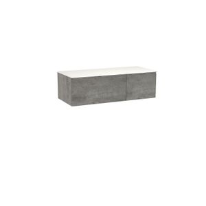 Storke Edge zwevend badmeubel 120 x 52 cm beton donkergrijs met Tavola enkel of dubbel wastafelblad in solid surface