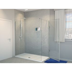 Balmani Modular hoekdouche met deur 170 x 200 cm helder glas glanzend chroom profiel