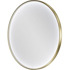 Balmani Secret rond badkamerspiegel Brushed Champagne Gold Ø 80 cm met spiegelverlichting en anti-damp