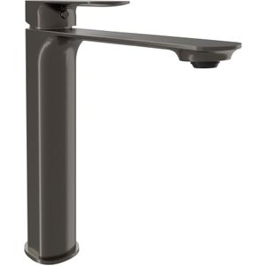 Blaufoss Bodan verhoogde wastafelkraan brushed gunmetal